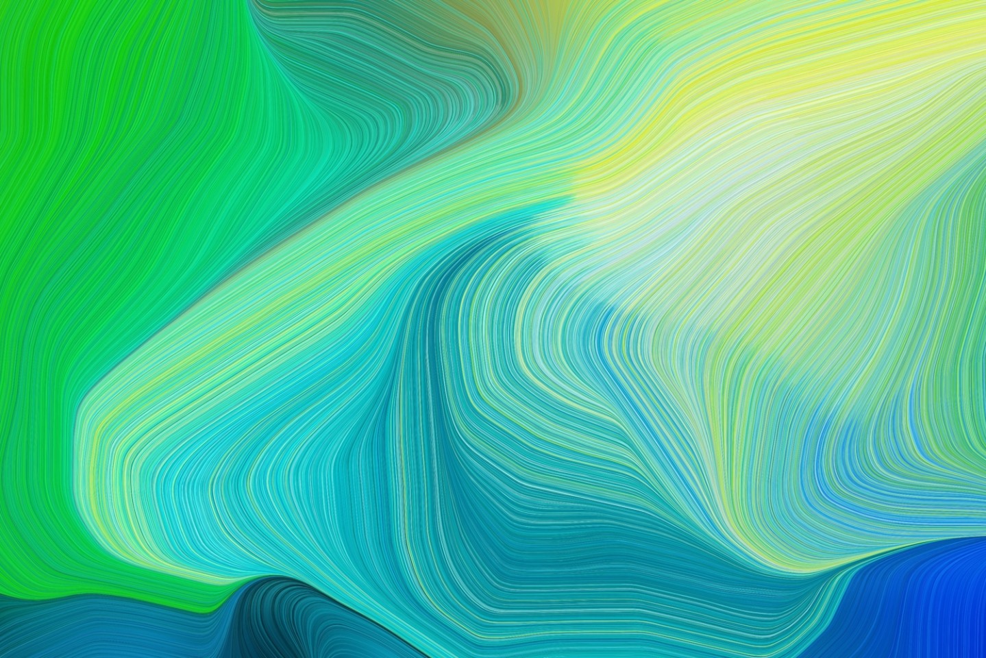 Waving colors in blue and green